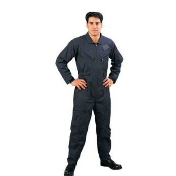 Rothco Flight Suit XL Black Work Coveralls Overalls Utility Jumpsuit 7517 NEW - Picture 4 of 4